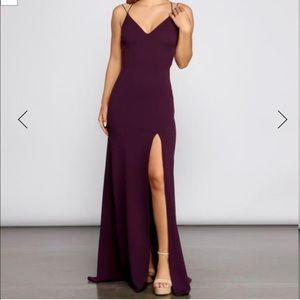 Slit floor length dress